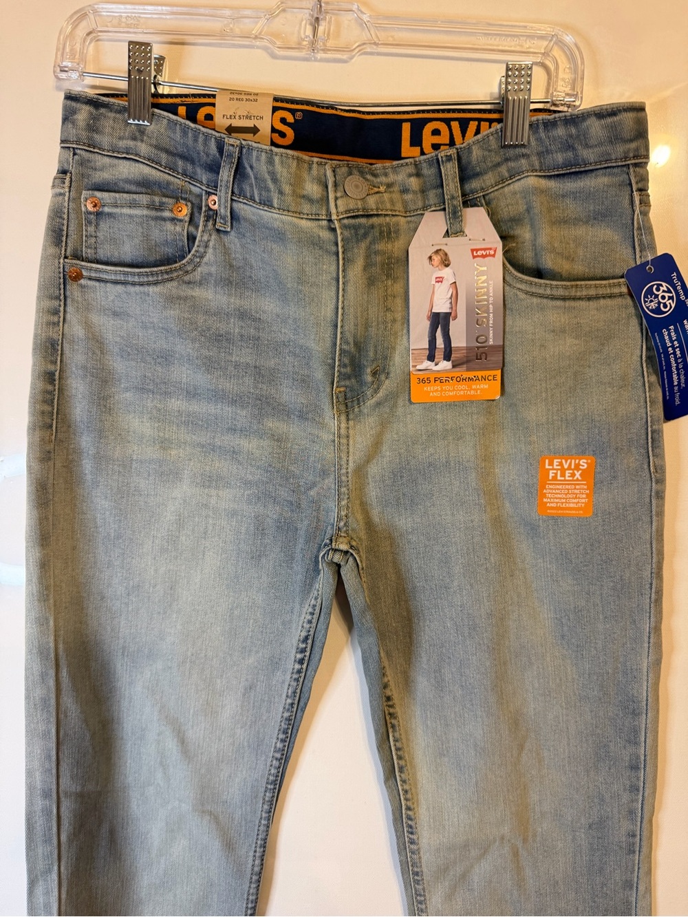 New Levi's 510 Skinny stretch Light Blue Jeans